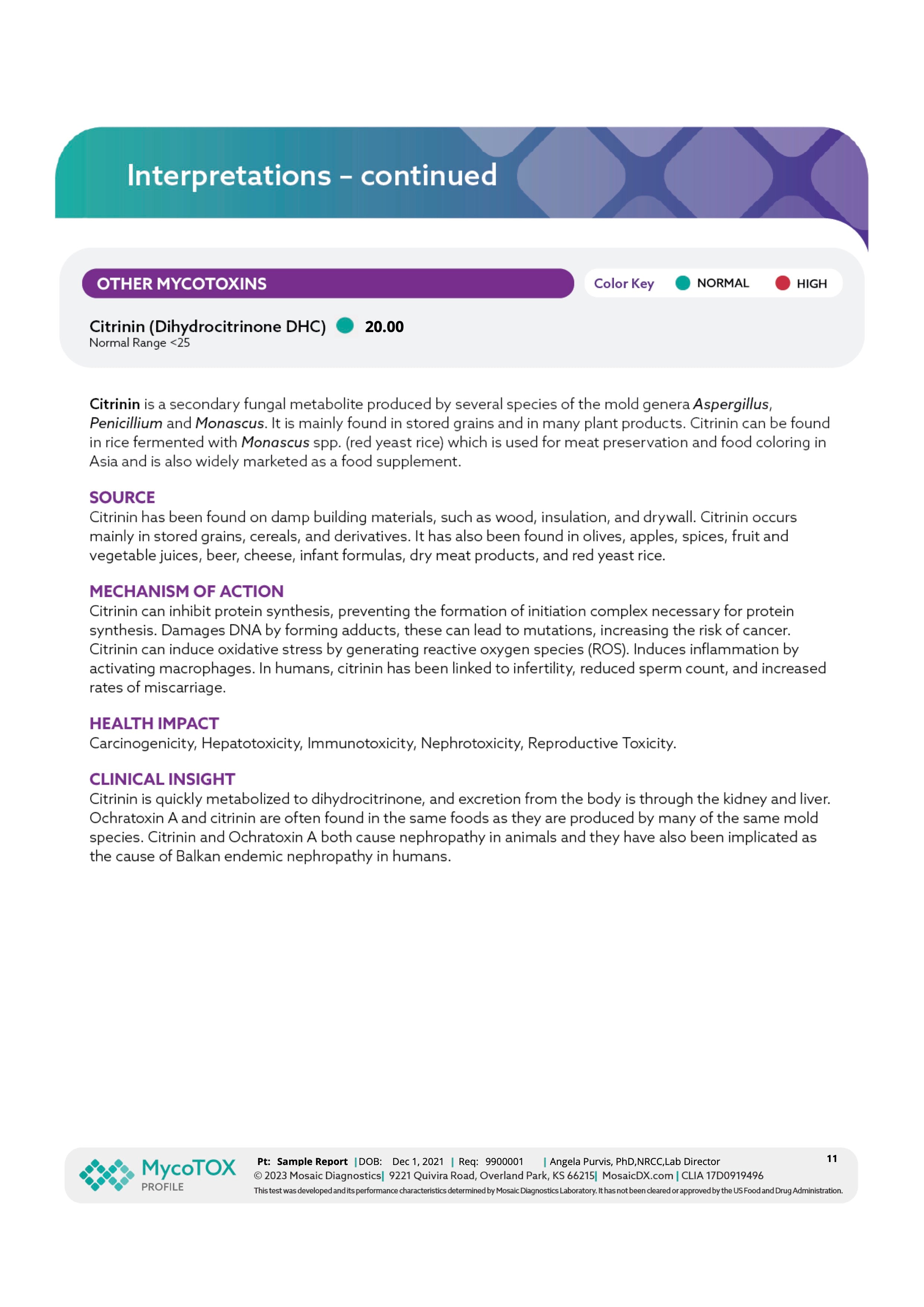 Mould Exposure Assessment - MycoTOX Profile